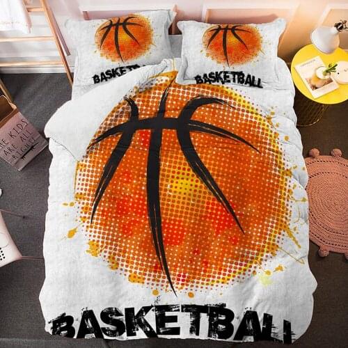Fashion Basketball Bedding Set For Boys Comforter Sport Cool 3D Print Luxury Duvet Cover Set Home Textile Queen King Single Size