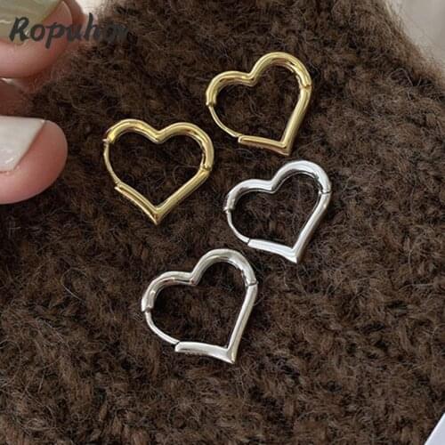 ROPUHOV 2021 Jewery Trendy Korean New Love Earrings Female Tide Luxury Earrings Simple Earrings