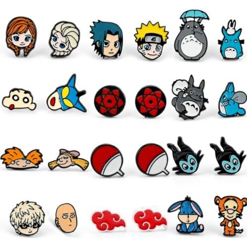 Cartoon Enamel Stud Earring Totoro Kiki Cat Ear Studs Girl Womens Earrings Trendy Jewelry