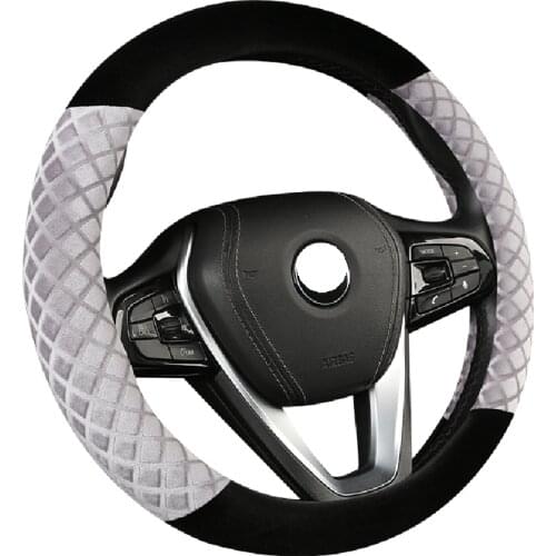 Soft Plush Car Steering Wheel Cover Steering-wheel Winter Warm Covers Car Styling Interior Accessories