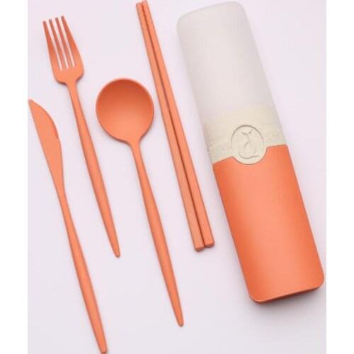 Wheat Straw Tableware Set Knife Fork Spoon Chopstick Kitchen Accessories