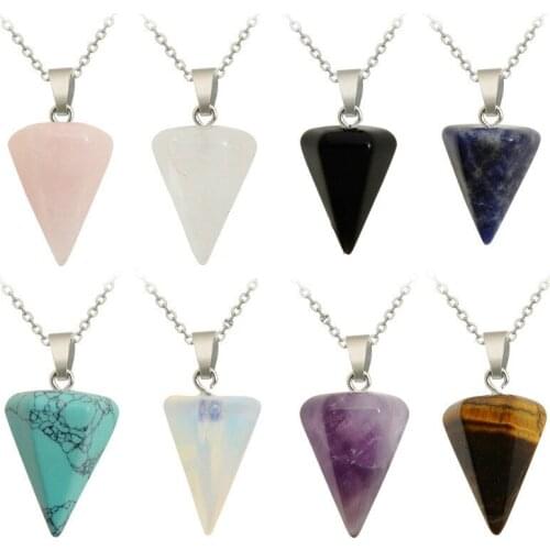 Natural Stone Arrow-shaped Crystal Necklaces Pink Crystal Pendant Fashion 2020 Statement Choker Necklace Bohemian Jewelry Women