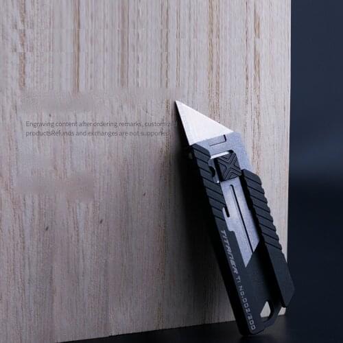 Titaner Titanium Alloy Utility Push-pull Knife Paper Cutting Knives EDC Tool