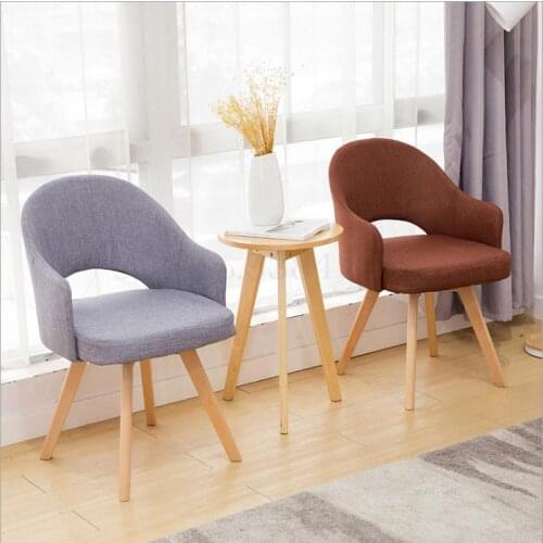 Nordic Solid Wood Dining Chair Home Modern Minimalist Adult Single Sofa Computer Chair Back Cafe Desk Chair