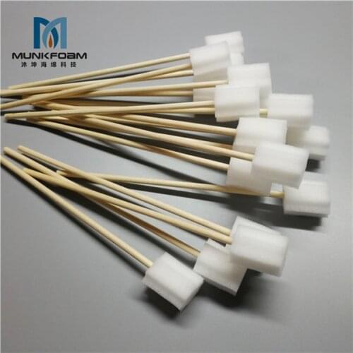 Disposable oral sponge swab wooden stick star shaped patient nurse mouth oral care swabstick untreated home care swab 50pcs