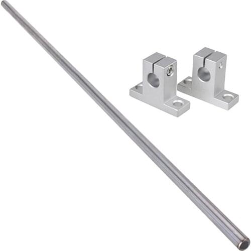 OD10mm 500mm Length Silver Shaft Optical Axis Horizontal with CNC Linear Rail Support Set of 3