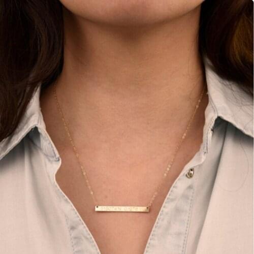 Custom Coordinates Bar Necklace Reversible,Personalized Latitude Longitude Commemorative Necklace,location Coordinates Necklace