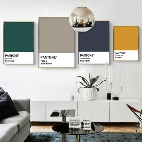 Pantone Color Wall Art Home Decor Pink Yellow Green Blue Modern Poster Print Canvas Painting for Living Room Decorative Picture