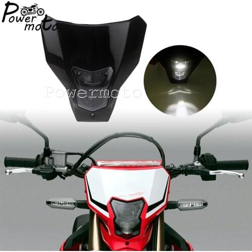 Dirt Bike Dual Sport 12V LED E13 Headlamp HI/LO Beam Front Running Headlight Mask For Honda CRF450L CRF450XR CRF 150 230 250 450