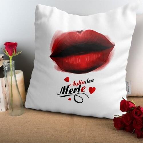 Personalized Öpücüklü White Pillow-4