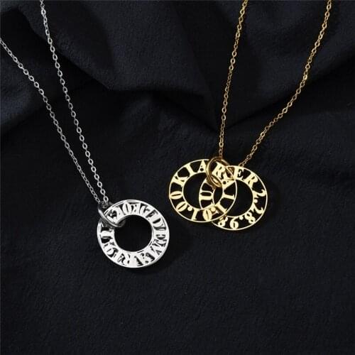 Personalized Customized Double Circle Custom Name Necklaces Pendants For Family Lover Nameplate Necklaces Fashion Jewelry Gifts