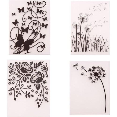 Plastic Embossing Folder Plate Butterfly Dandelion Making Card Paper Diy For Scrapbooking Flower Supplies Grass Decoration O2F1