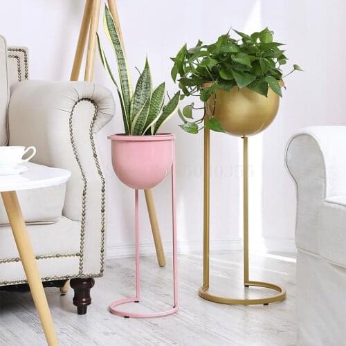 European wrought iron flower stand floor type living room rack simple indoor balcony Nordic wind green flower shelf