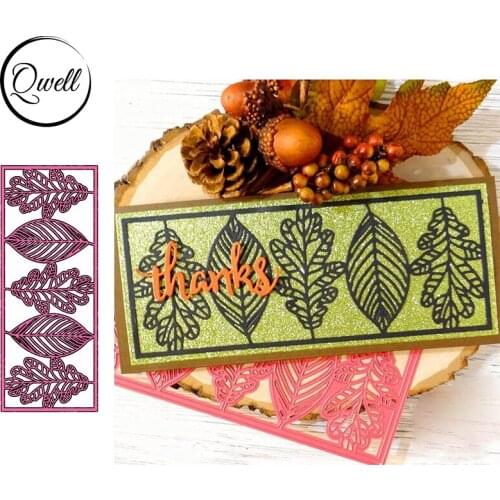 QWELL 85.6*213mm Slimline Foliage Nesting Square Metal Cutting Dies Set For DIY Scrapbooking Craft Paper Cards Decor Album 2020