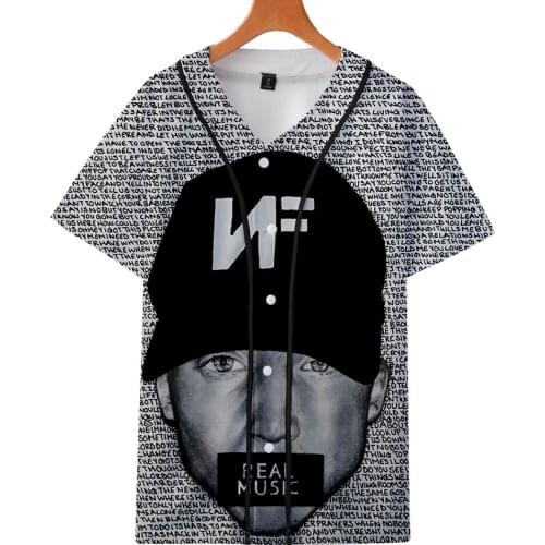 Rapper Nathan John Feuerstein NEW Album The Search NF 3D print Short sleeve baseball uniform Men/Women Casual jacket Clothes