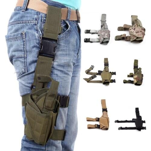 Adjustable Pistol Gun Drop Thigh Holster Pouch Hunting Military Nylon Holster Hunting Accessories For Glock 17 19 Beretta M9