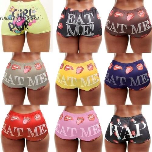 Sexy Lips Short Graphics High Waist Summer Fashion Shorts Women New Biker Shorts Fitness Korean Casualcycling Shorts 2021