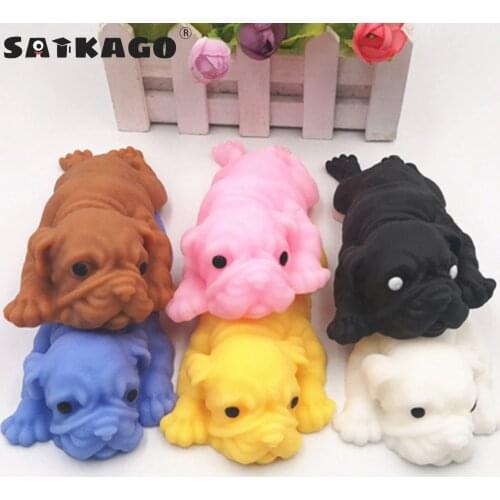 Satkago Cute Squishy Dogs Fidget Toy Soft Anxiety Relief Anti Stress Decompression Sensory Toy for Adults Kids Party Gift