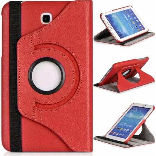 Tab 3 7inch Case 360 Rotating Stand Cover Case For Samsung Galaxy Tab 3 7.0" P3200 P3210 SM-T210 T210 T211 Pu Leather Case Glass