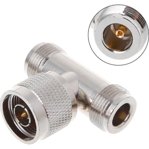 T Shape N Male To 2 N Female Triple RF Connector 3-way Coaxial Adapter