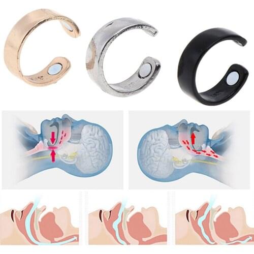 Snoring Device Anti Snoring Ring Magnetic Therapy Acupressure Treatment Against Finger Ring Anti Snore Sleep Aid for Snoring