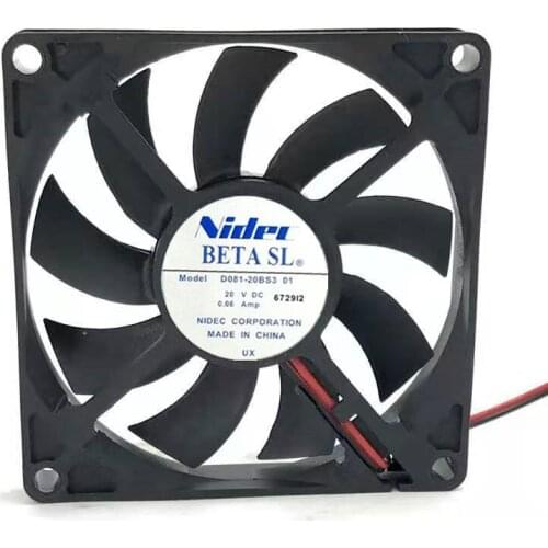 Nidec D081-20BS3 01 Server Cooling Fan DC 20V 0.06A 80x80x15mm 2-wire