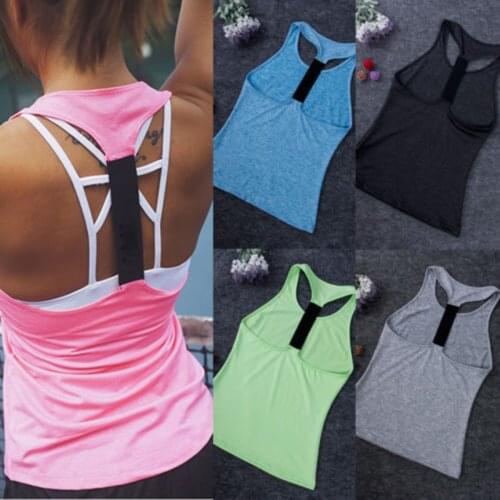 Women Sportswear Stretch Bandage Back Hollow Vest Workout Summer Tank Top T-shirt Fitness Yoga Tank Shirt Sport Gym Clothes