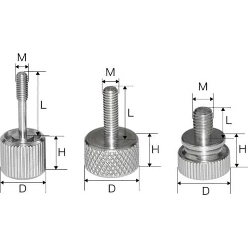 1Pcs M3 M4 M5 M6 Stainless Steel Cylinder Head Knurled Thumb Screws Hand Tighten Adjust Anti-prolapse Bolts