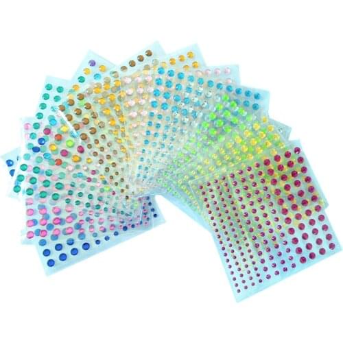 12 Colors Tattoo Sticker Glitter Diamond Makeup Eyeliner Eyeshadow Face Rhinestone Sticker Jewelry Eyes Makeup Crystal Stickers