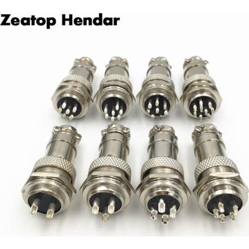 2Set GX16 Bulkhead Aviation 2 3 4 5 6 7 8 9 P Pin Electric Connector 16mm Female Plug and Male Socket