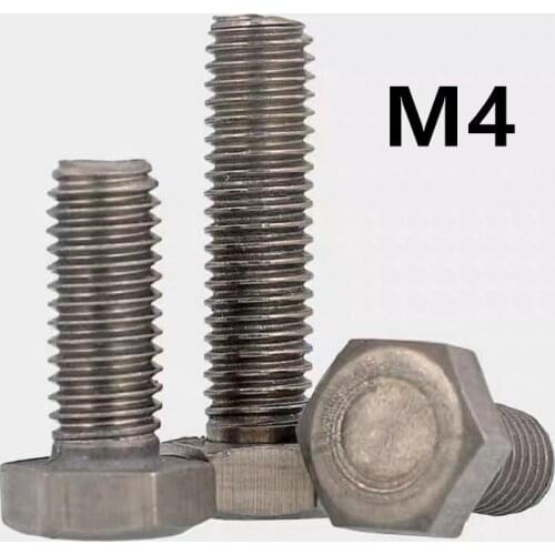 20pcs/lot DIN933 M4x10/12/15/20/25/30/35/40mm GB5783 Titanium hex bolt Ti bolts GR2