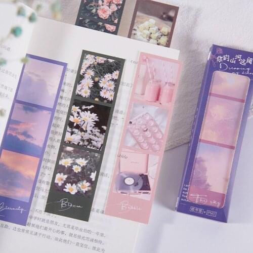 26 Pcs/Set Beautiful Starry Sky Scenery Series Paper Bookmark INS Style Book Holder Message Card Gift Stationery