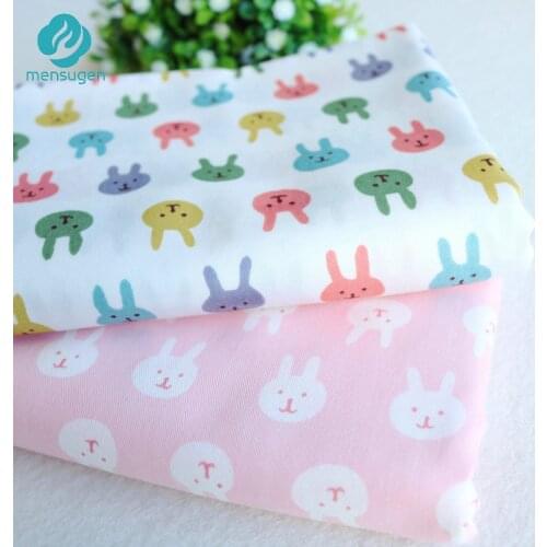 50*160cm Little rabbit Bunnies Cotton Fabric for Baby Patchwork Quilts Cushions Pillows Cover Handicraft Sewing Tissus au metre
