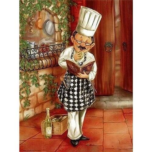 5D DIY diamond embroidery cartoon chef diamond painting Cross Stitch full drill Rhinestone mosaic home decorationround&square