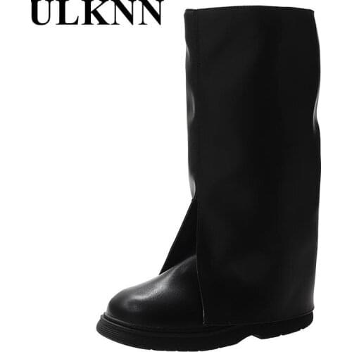 Girls Boots Botte Fille Childrens Martin Boots 2021 Winter Kids Black Shoes Princess Retro Knight Single Boots Size 26-36