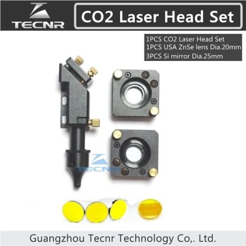 CO2 laser head set 20MM laser lens 25MM Si reflect mirror mount for laser engraver