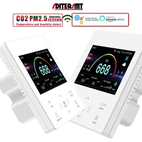 Air Quality Dust Sensor PM2.5&Pollution Sensor CO2 Controller for 0-10V PWM AC Fan Smart WIFI RS485 Module