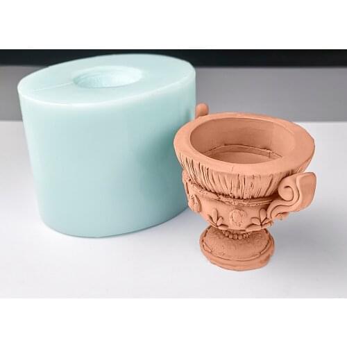 PRZY Flower Pot Vase Mold Soap Molds Handmade Soap Mould Silicone Flower Base Molds Fondant Clay Resin Candle Mould