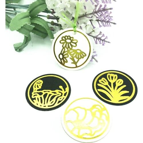 Julyarts 4Pcs Hot Foil Plate Circle Flower Metal Cutting Dies Scrapbooking Stencils Photo Album Die Cut Hot Stamping Foil Dies
