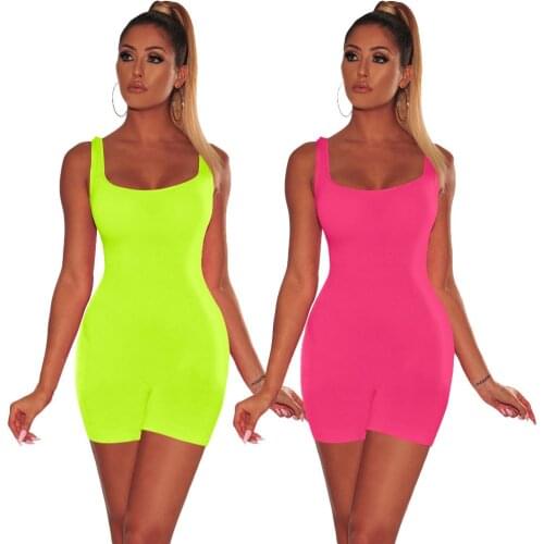 New Spring Summer Fashion Women Playsuits Sleeveless Solid Slim Women Rompers Sexy Backless Low-Cut Female White Tight Playsuits