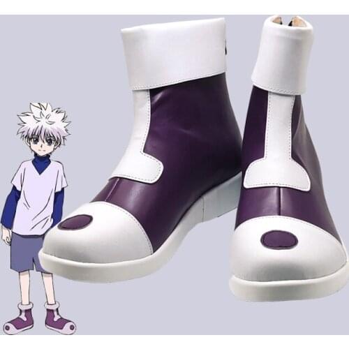 Hunter X Hunter Cosplay Killua Zoldyck Cosplay Costume Shoes Boots Men Women Kids Killua Zoldyck Halloween Outfits WIG SHOES