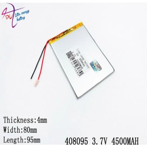 Best battery brand The New 408095 3.7V 4500MAH Li-ion Tablet pc battery For 7,8,9 inch tablet PC Polymer lithiumio