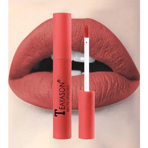12 Colors Matte Liquid Lipstick Waterproof Nude Lip gloss Long Lasting Velvet Red Lip Tint Matte Lip gloss Korean Cosmetics