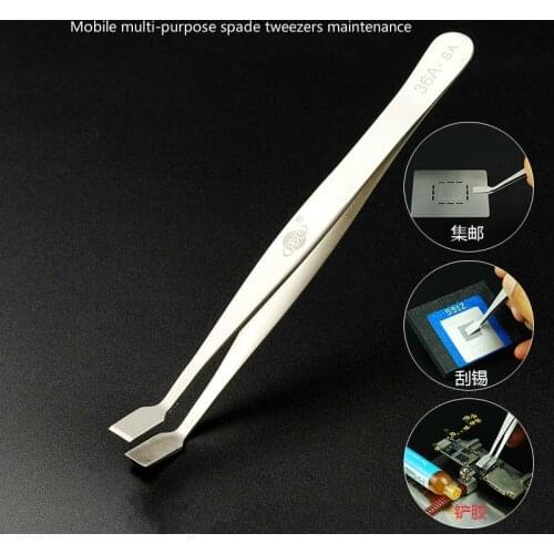 Wozniak ppd 36A-SA Multifunction Anti-magnetic Anti-acid Shovel Shape Tweezer Thin Flat Mobile Phone Repair Tweezers Industrial