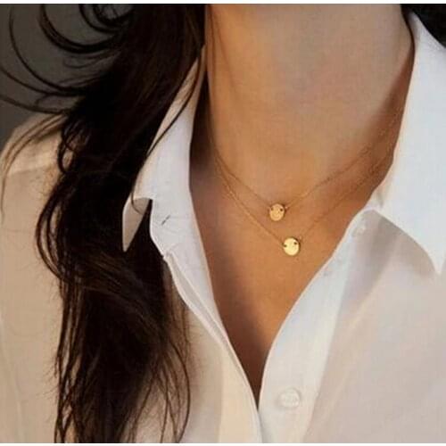 Multilayer Necklaces & Pendants For Women Gold Silver Color Long Chain Female Pendant Necklace Fashion Jewelry Collier Femme