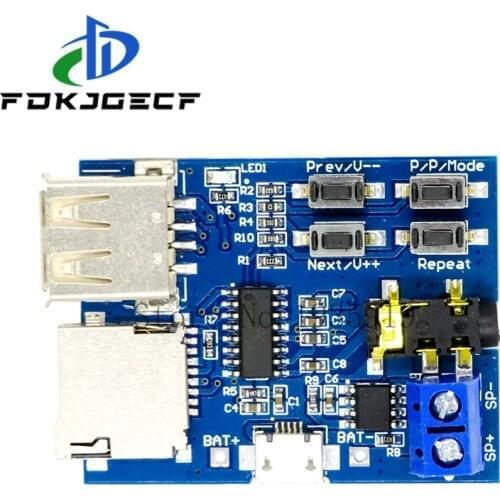 MP3 nondestructive decoder board Built-in amplifier mp3 module mp3 decoder TF card U disk decoding player