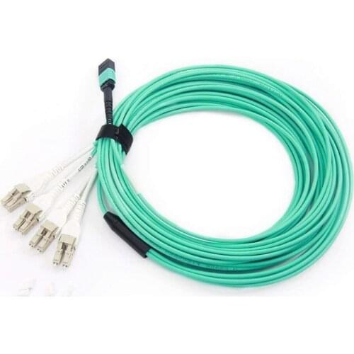 MPO Fan-out Patch Cable, OM3 Multimode Fiber, MPO to 8xLC Uniboot