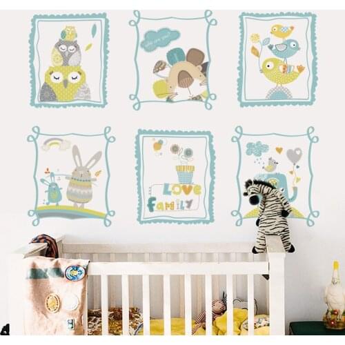 Cartoon Fresh Wall Stickers for Kids Room Bedroom Decoration Mural Wall Decal Kindergarten Backdrop Photo Frame Wallpaper Decor