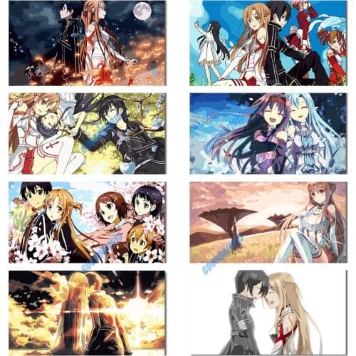 Anime Sword Art Online Poster Diy Mosaic 5d Diamond Painting Diamond Embroidery Full Cross Stitch Kits Home Decor