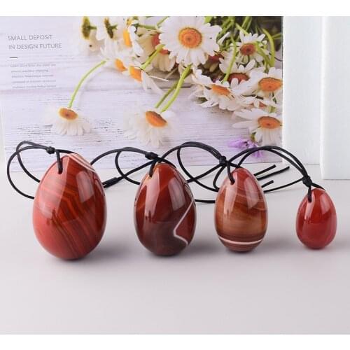 Natural Red Agate Yoni Egg Big 4 Pcs Set Drill Stone Quartz Massage Ball Kegel Exercise Women Vagina Pelvic Muscle Care Tool